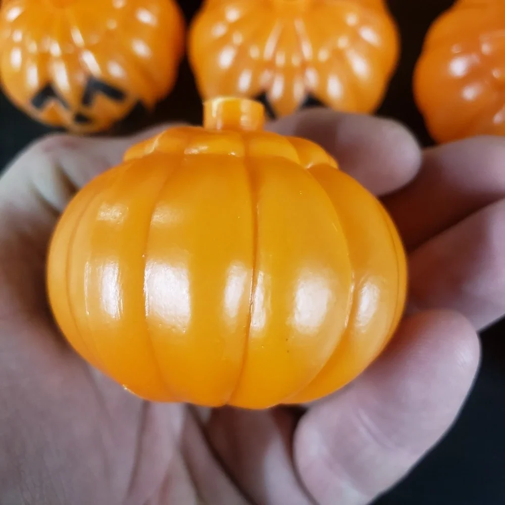 Vtg Halloween Blow Mold Pumpkin String Light Plastic Replacement Cover Lot of 10